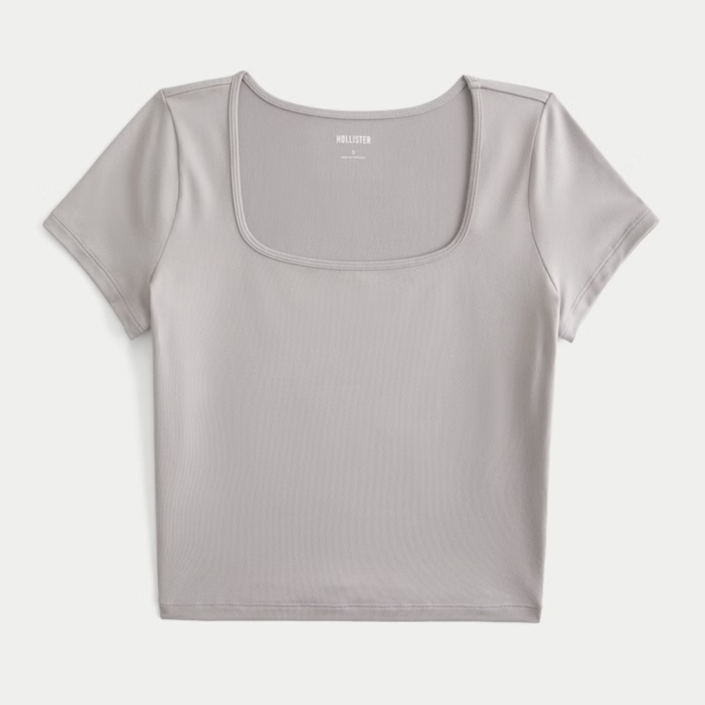 NWT Cropped Square Neck Tee